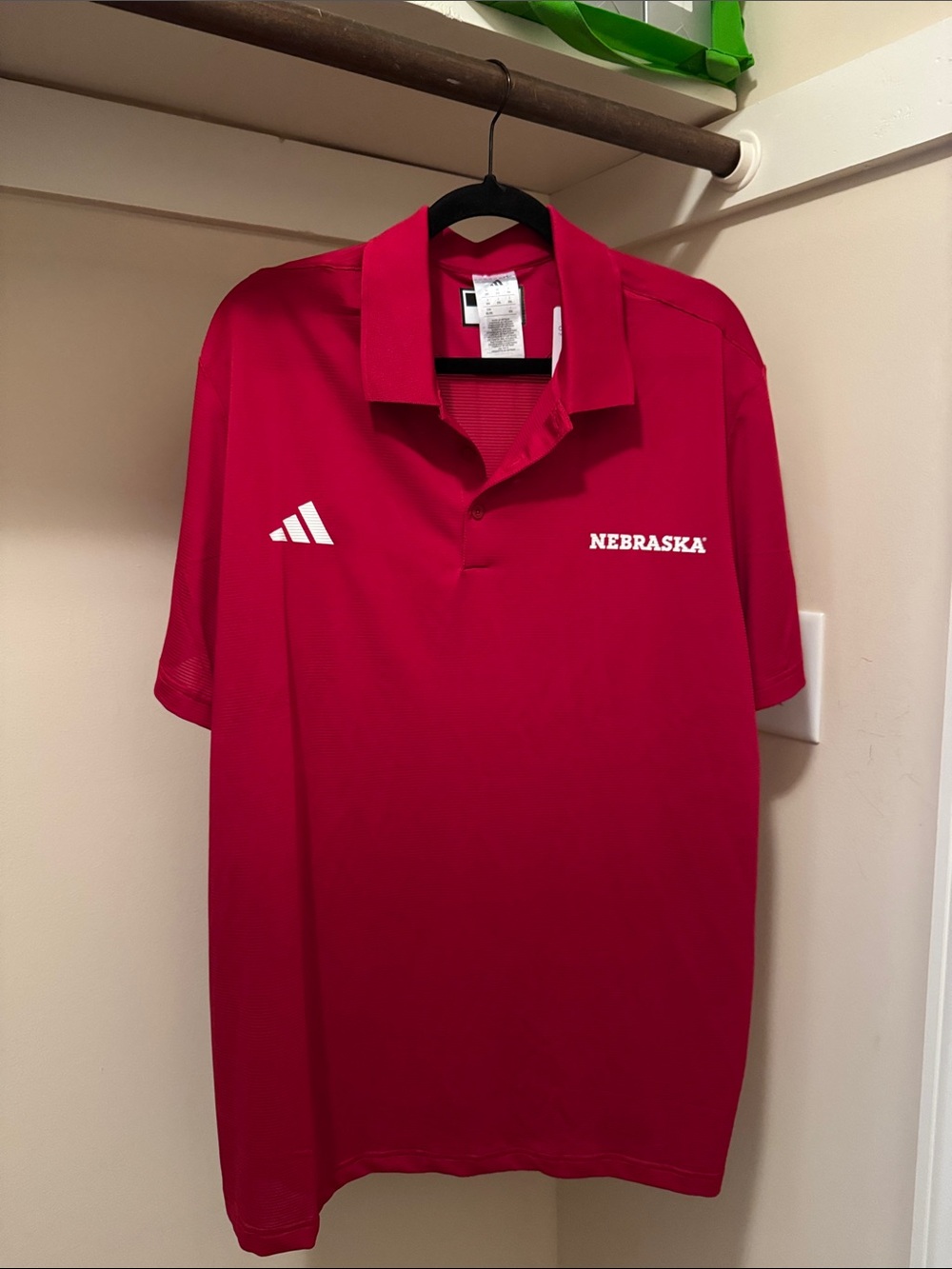 Adidas Nebraska Cornhuskers Men’s XXL NCAA Ottoman Golf Polo KA2231 NWT